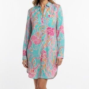 Lilly Pulitzer Captiva Tunic Swim Beach Coverup S